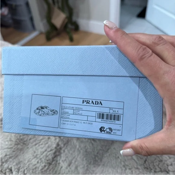 PRADA • pink terry cloth slides sandals - 39.5 - Picture 5 of 5